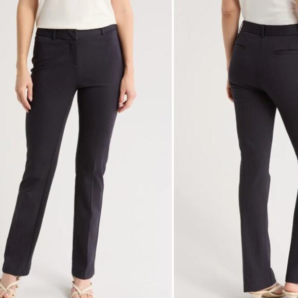 Amanda & Chelsea Navy Pinstripe Slim Knit Pant Size 12 - Picture 1 of 9